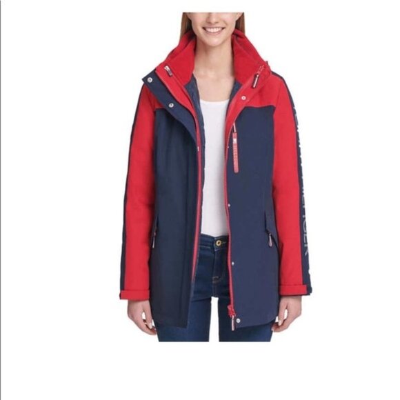 Tommy Hilfiger 3 in 1 Women's with Spellout jacket Medium - Picture 2 of 15